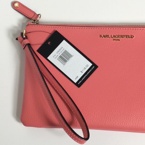 Karl Lagerfeld Hot Coral Wristlet